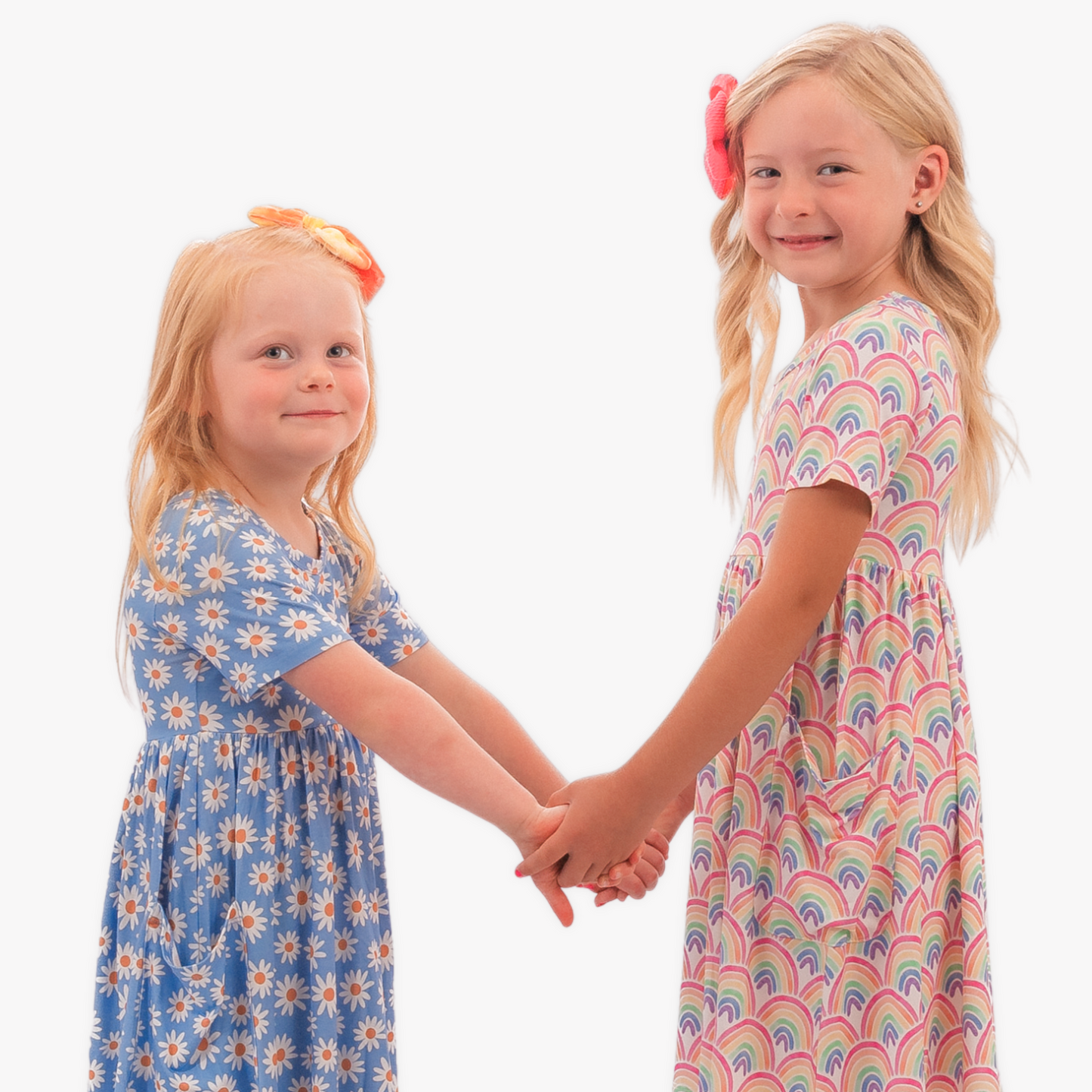 Short Sleeve Twirl Dress | Blue Daisy