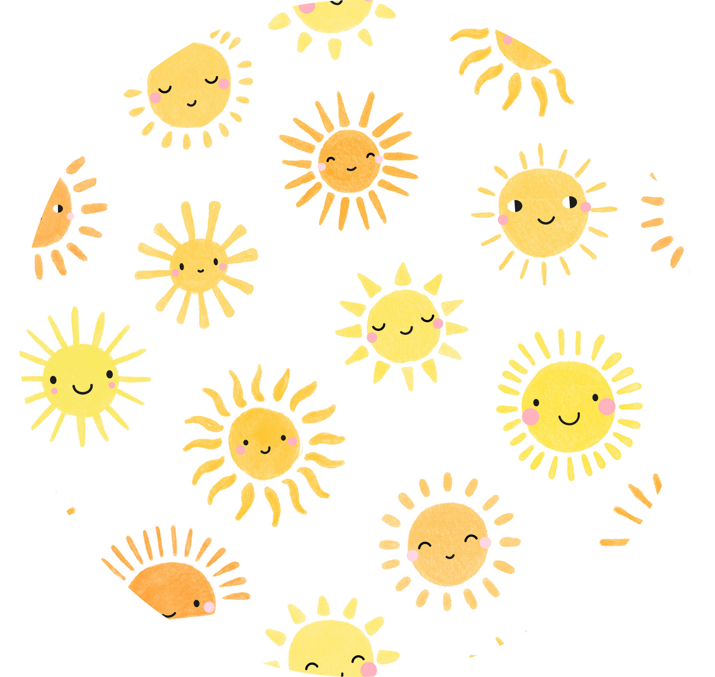Sunshine Happy Faces Pattern Yellow