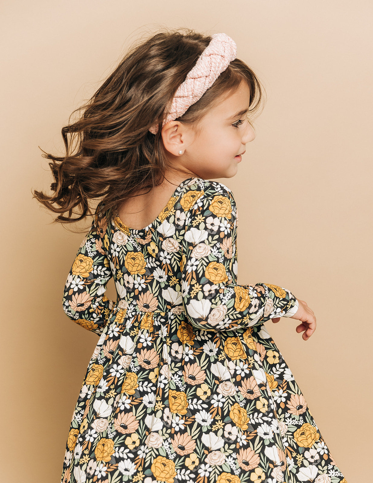 Fall Floral Dress For Girls