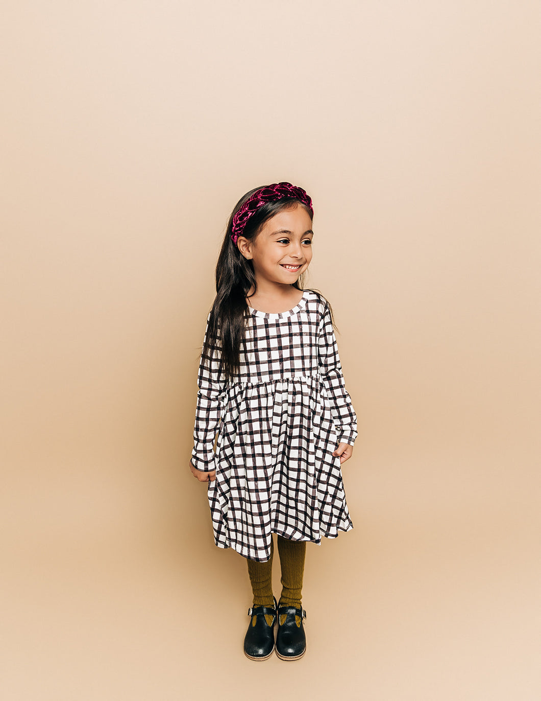 Fall Plaid Twirl Dress for Girls