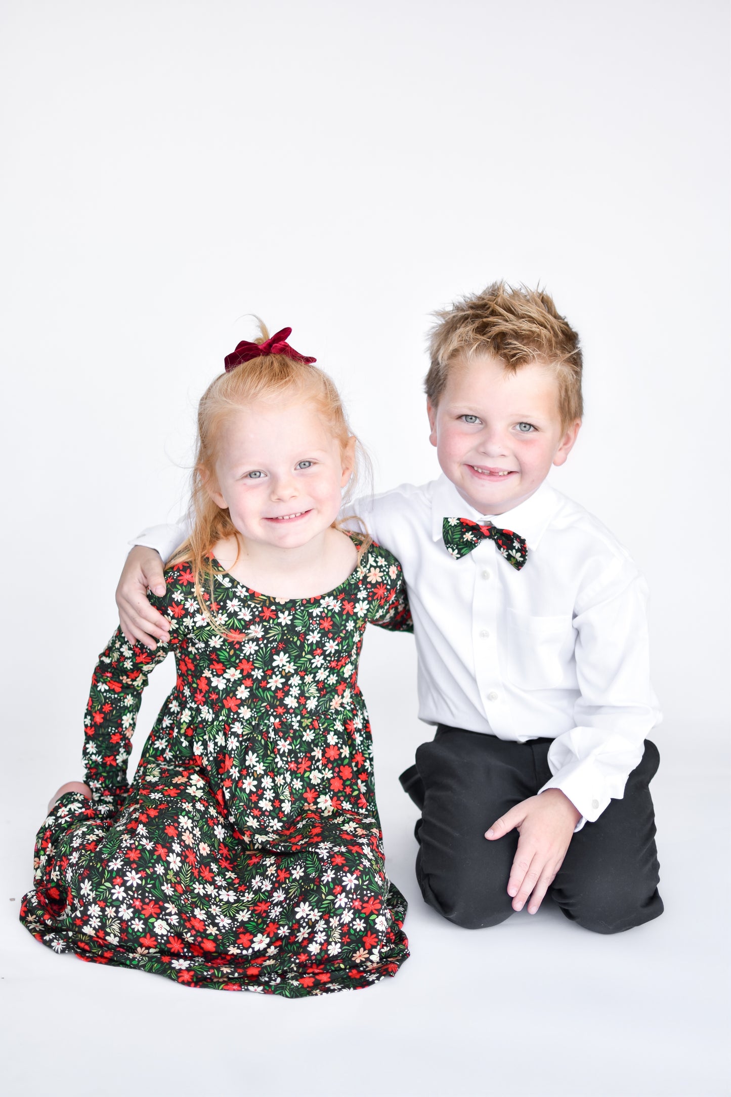 Christmas Floral Twirl Dress