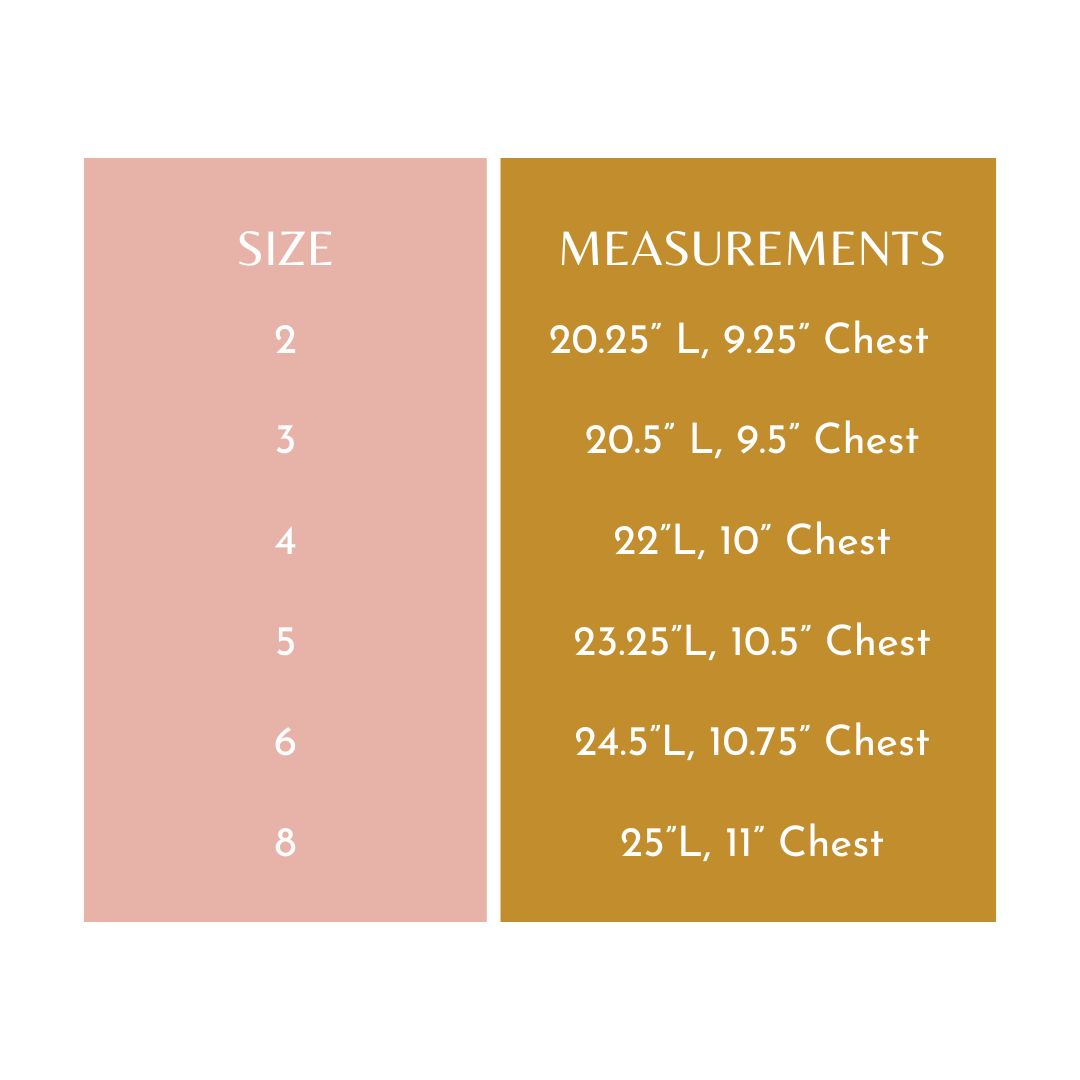 Fall Twirl Dress Size Chart