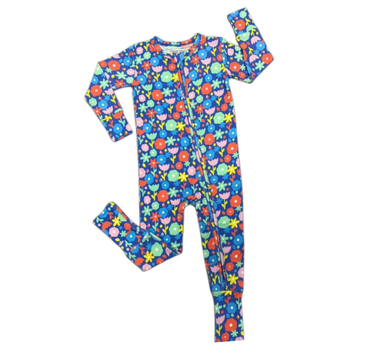 Baby Girl Bamboo Zippered Romper Pajamas Zippys Footless Summer Pajamas Baby One Piece Floral Baby Convertible Romper