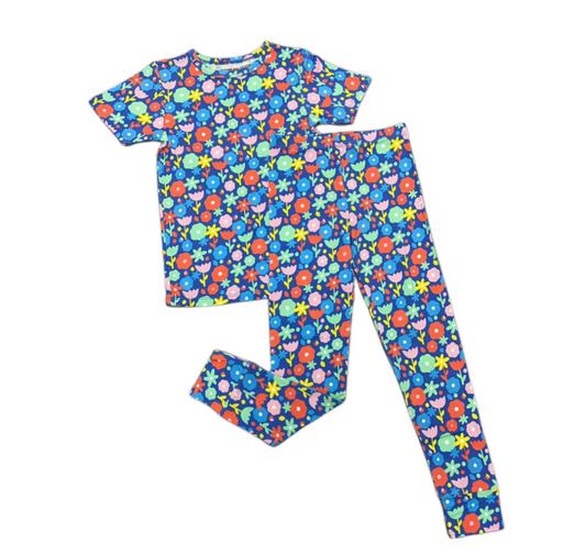 Cute Floral Pajamas for Girls, Colorful PJs for Kids, Toddler Pajamas, Kids Pajamas Size 10