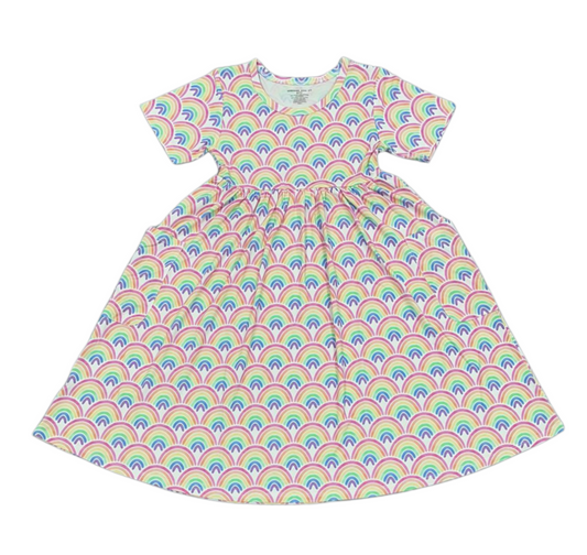 Short Sleeve Twirl Dress | Rainbow Connection