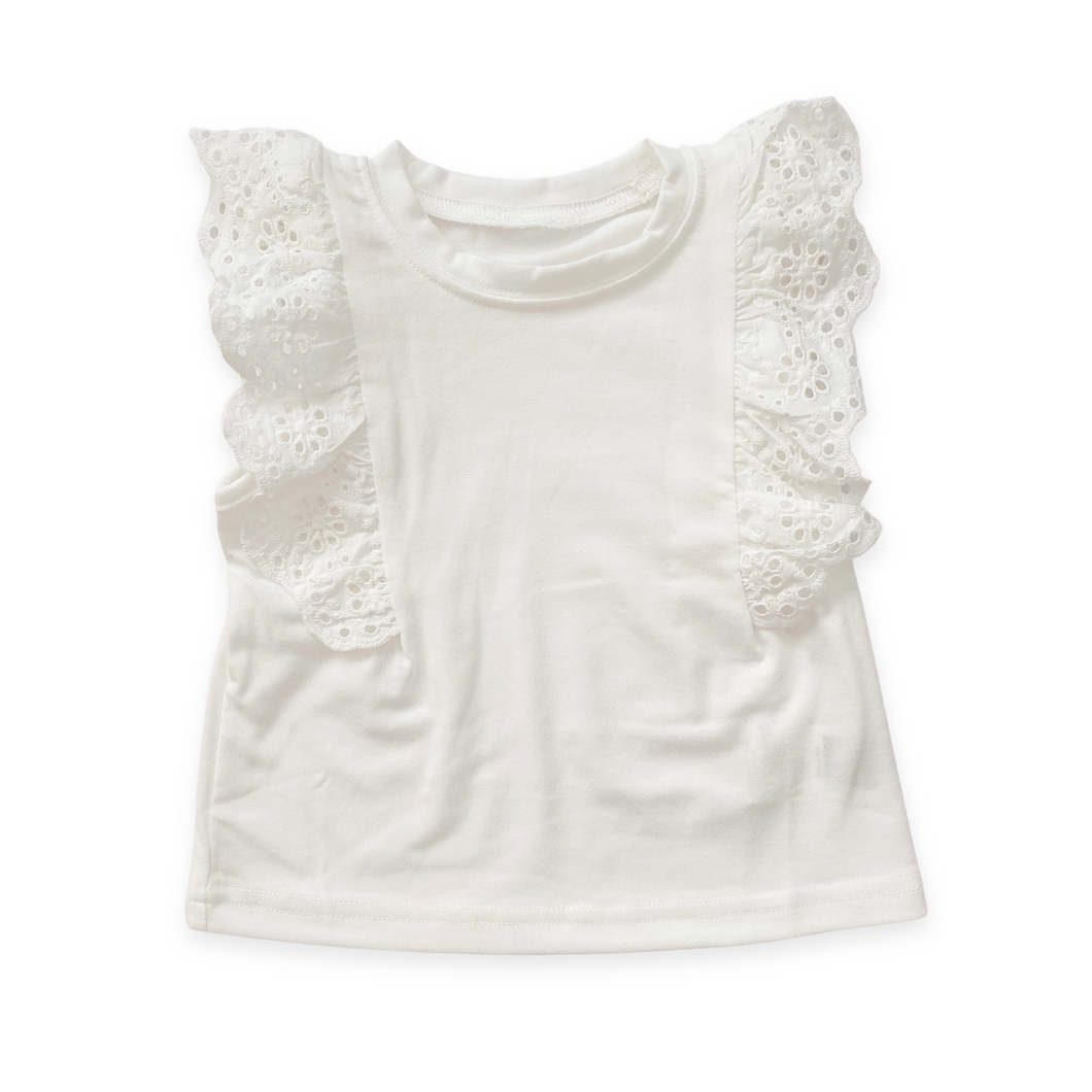 Everyday Tee for Toddler Girls and Girls, Ruffle Eyelet