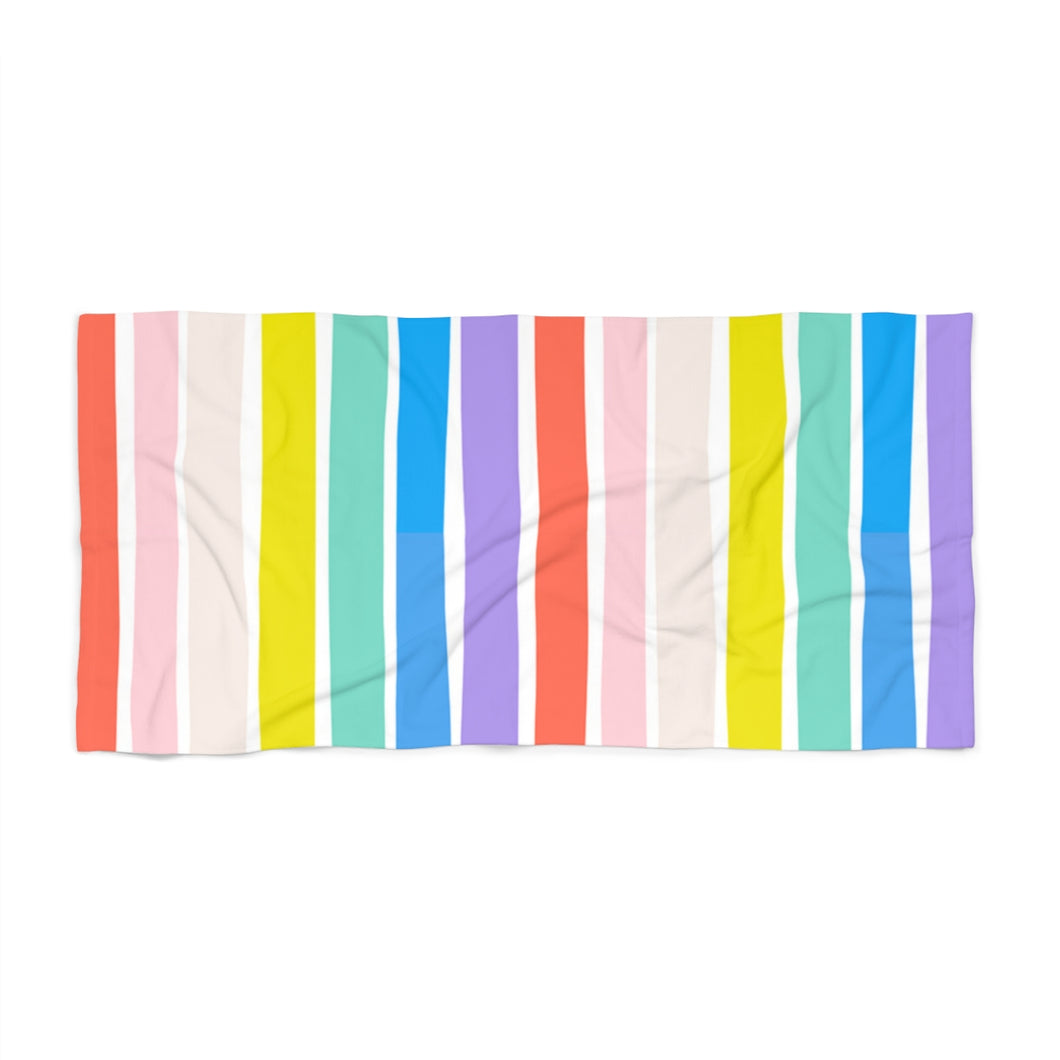Magical Microfiber Beach Towels in Rainbow Stripe