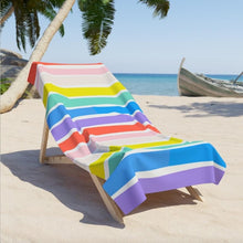 Load image into Gallery viewer, Magical Microfiber Beach Towels in Rainbow Stripe
