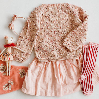 Girls Blush Pink Twirl Skirt with Pockets