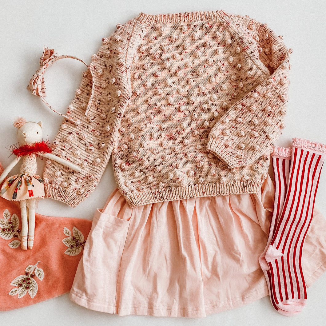 Girls Blush Pink Twirl Skirt with Pockets
